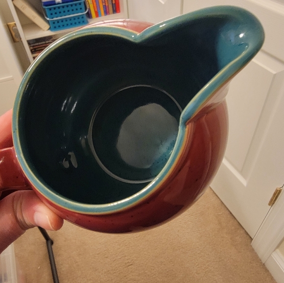 EUC VTG Denby Harlequin Small Creamer/Jug Red Green - Picture 4 of 5